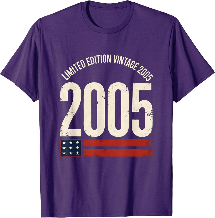 Men's LIMITED EDITION VINTAGE 2005 25th Birthday Gift Men Women 25 T-Shirt - Purple