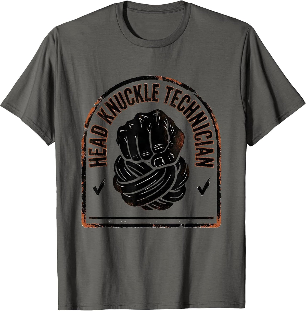 Head Knuckle Technician Funny Massage Therapist Occupational T-Shirt - Asphalt Grey