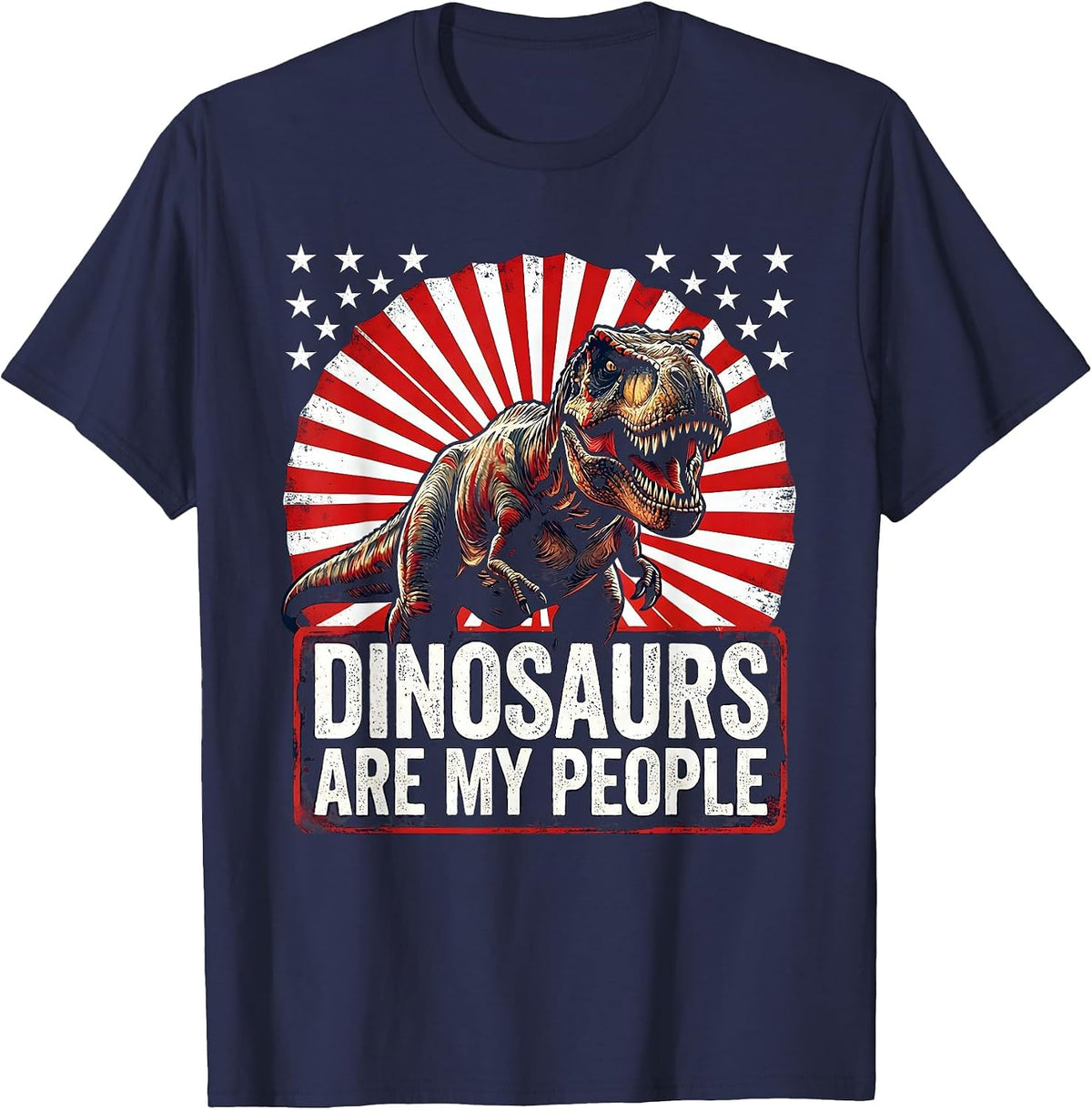 Men's Dinosaurs Are My People Dino Lover Design T-Shirt - Navy Blue