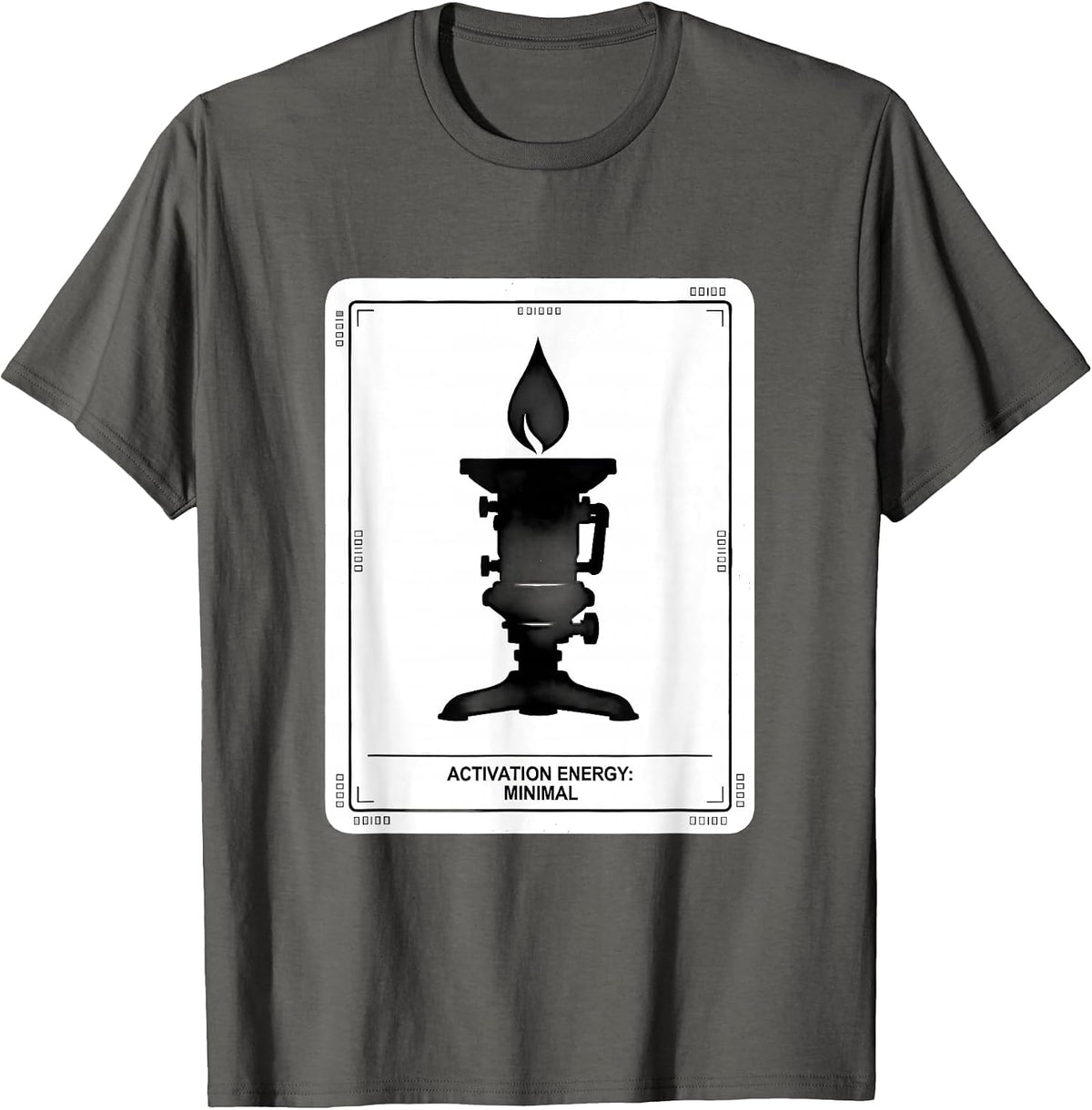 Men's Activation Energy Minimal Funny Chemistry Student Science T-Shirt - Asphalt Grey