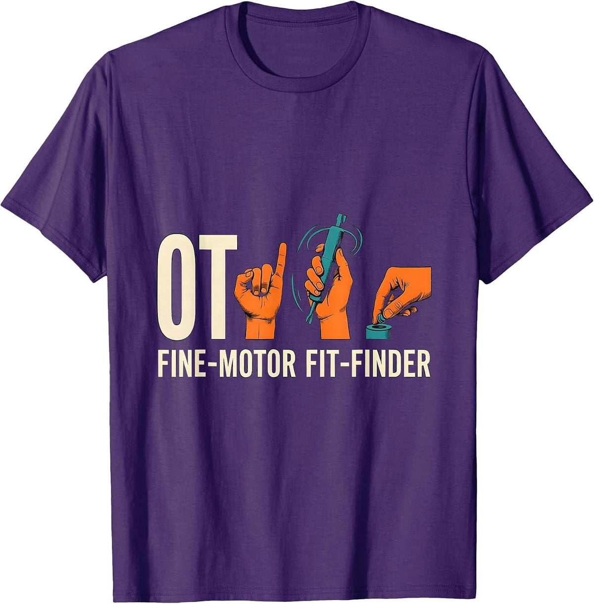 OT, Fine-Motor Fit-Finder Occupational Therapy OT Month Back T-Shirt - Purple