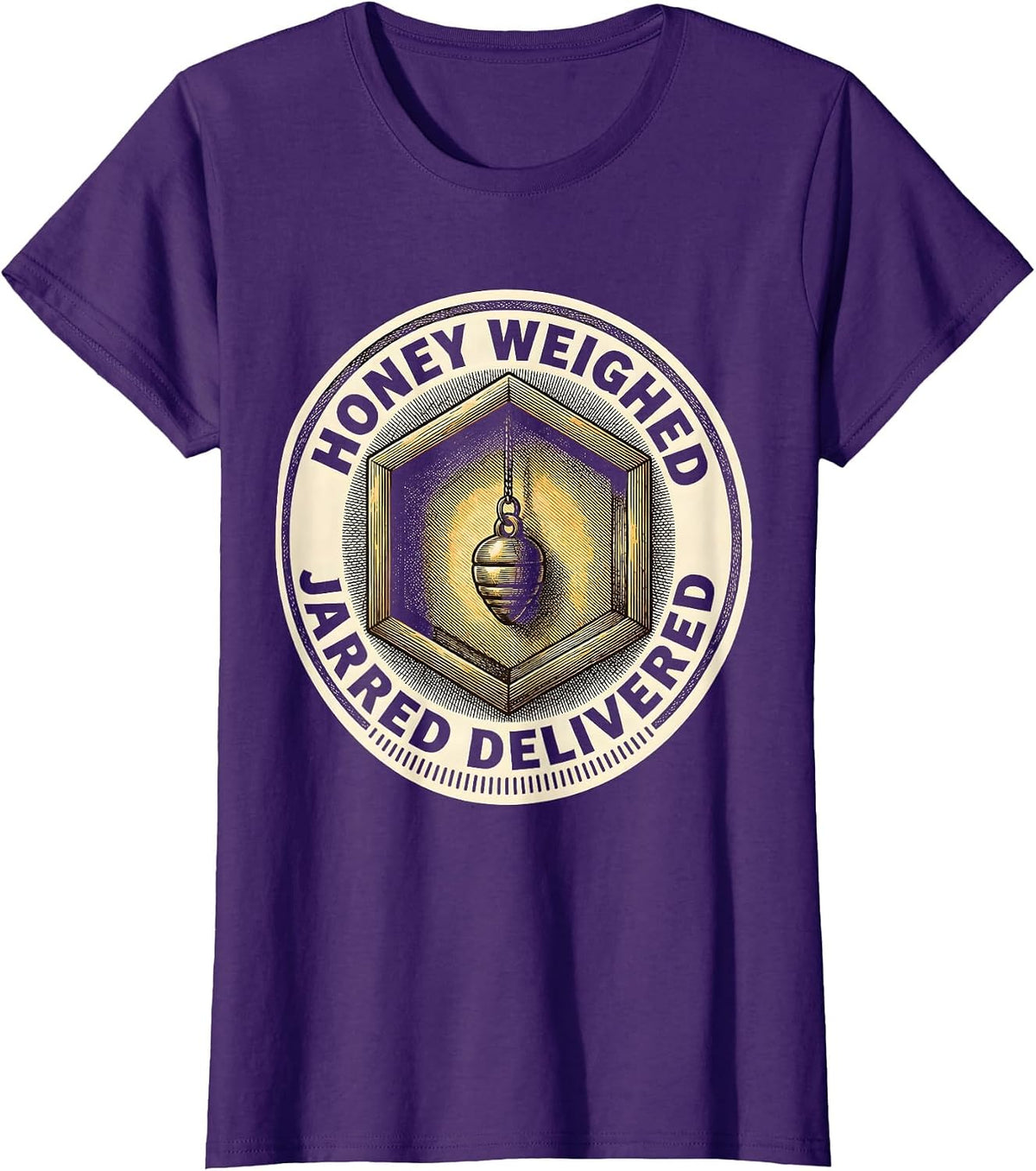 Women's Honey Weighed Jarred Delivered Funny Beekeeper Beekeeping T-Shirt - Purple