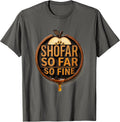 Shofar So Far So Fine Funny Rosh Hashanah Apple Honey Jewish T-Shirt - Asphalt Grey