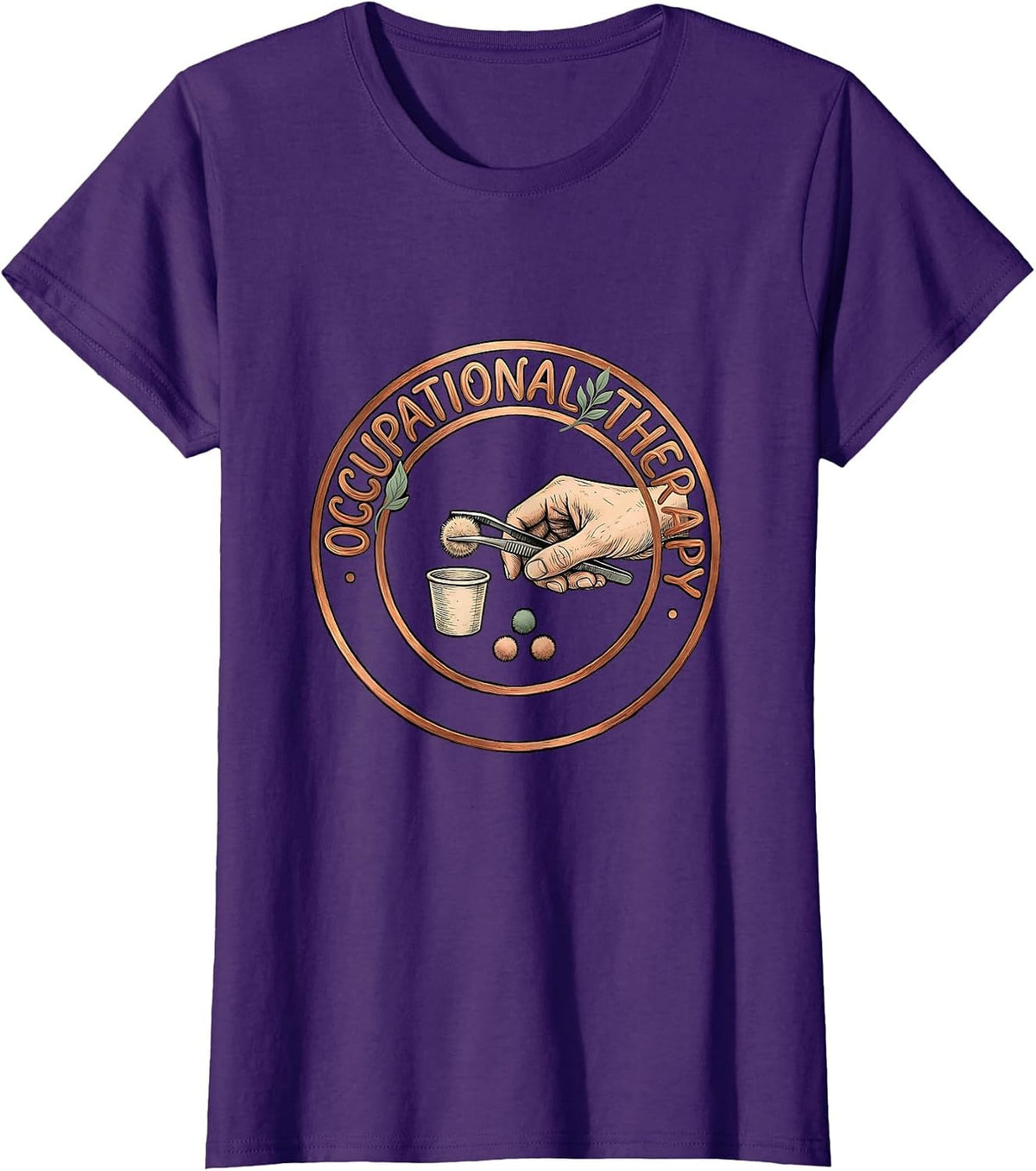 Women's Occupational Therapy Boho Retro Occupational Therapist OT T-Shirt - Purple