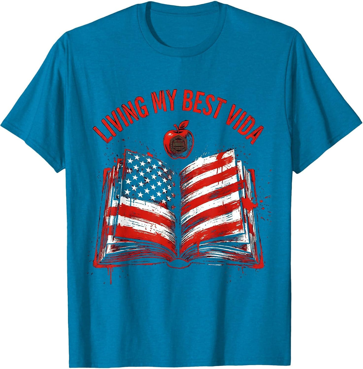 Living My Best Vida Spanish Teacher Design T-Shirt - Sapphire Blue