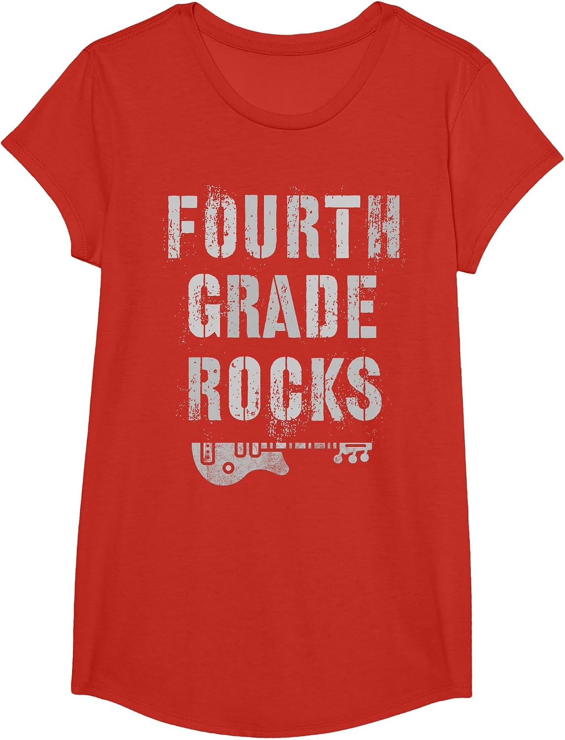 4th Grade Rocks Teacher Rockstars I Teach Ready to Rock T-Shirt - Girls Red