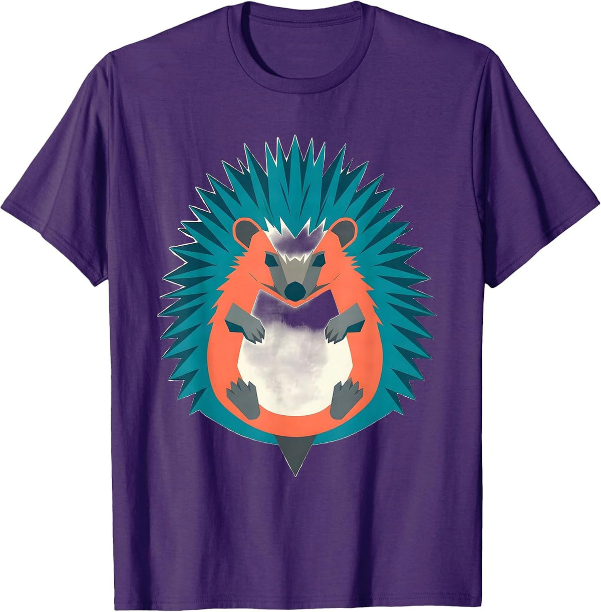 Men's Hedgehog Body Costume Funny Halloween Animal T-Shirt - Purple