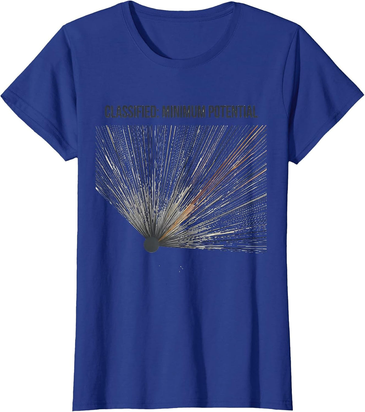 Women's Classified: Minimum Potential Funny Physics Pun Humor T-Shirt - Royal Blue