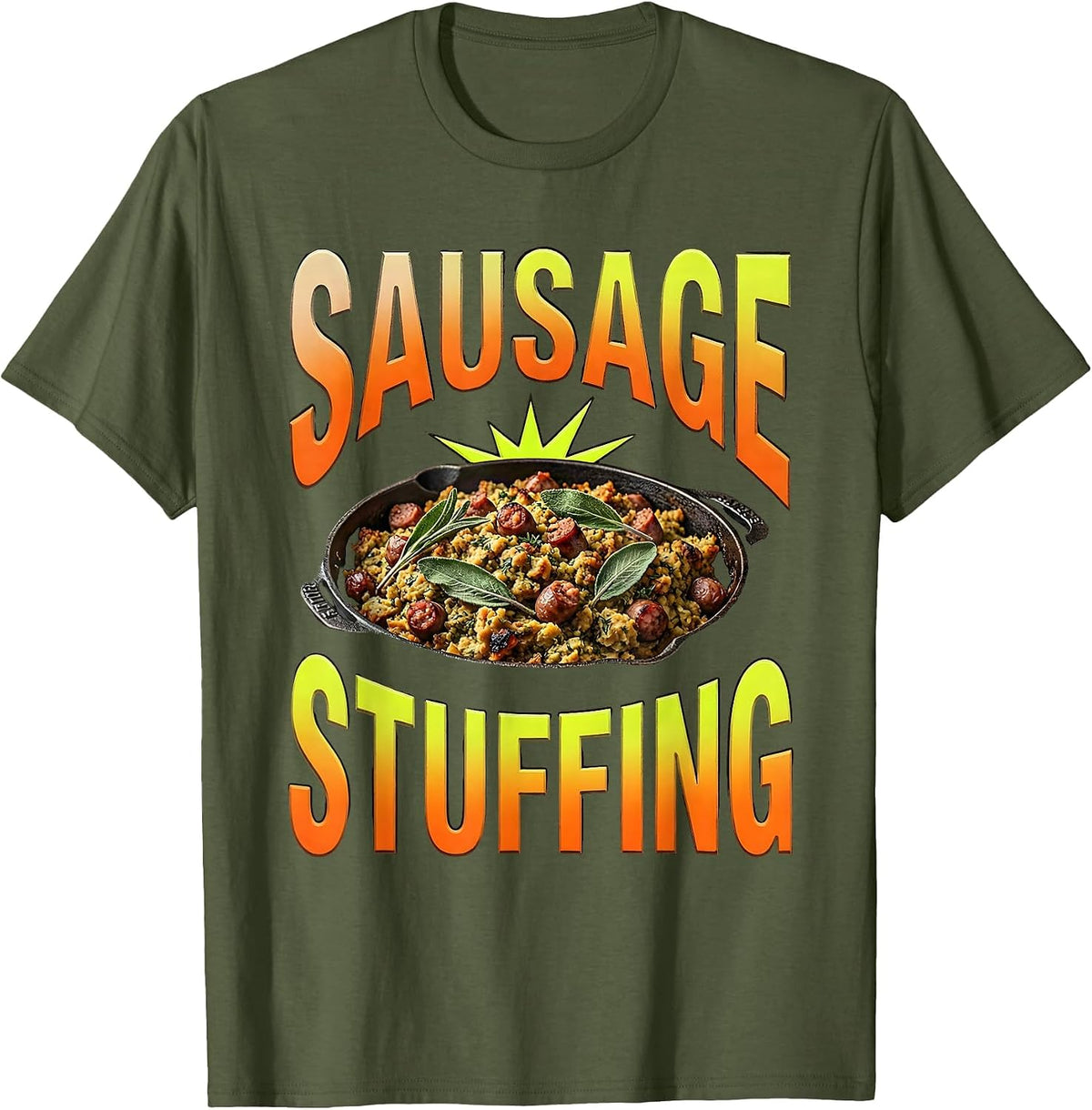 Sausage Stuffing Bootleg 90's Rap Rock Vintage Funny T-Shirt - Olive Green