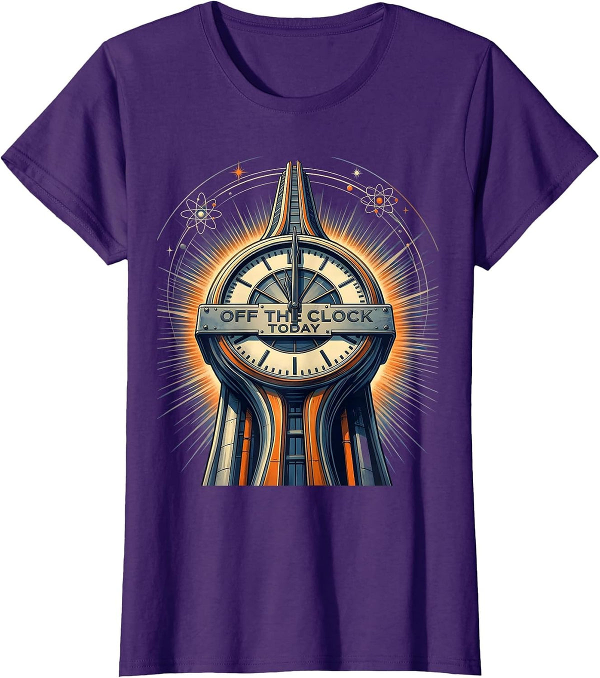 Off the Clock Today Labor Day Celebration Design T-Shirt - Purple