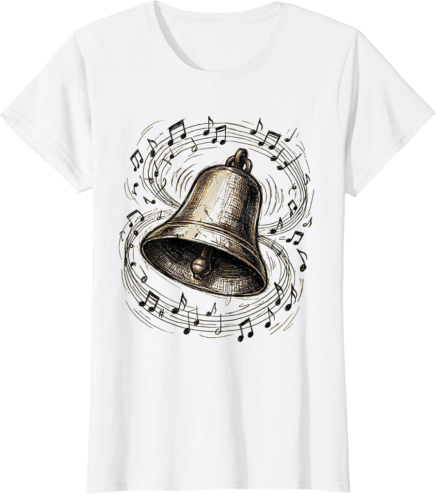 Women's 4th Grade Teacher School Bell Ringing Art T-Shirt - White
