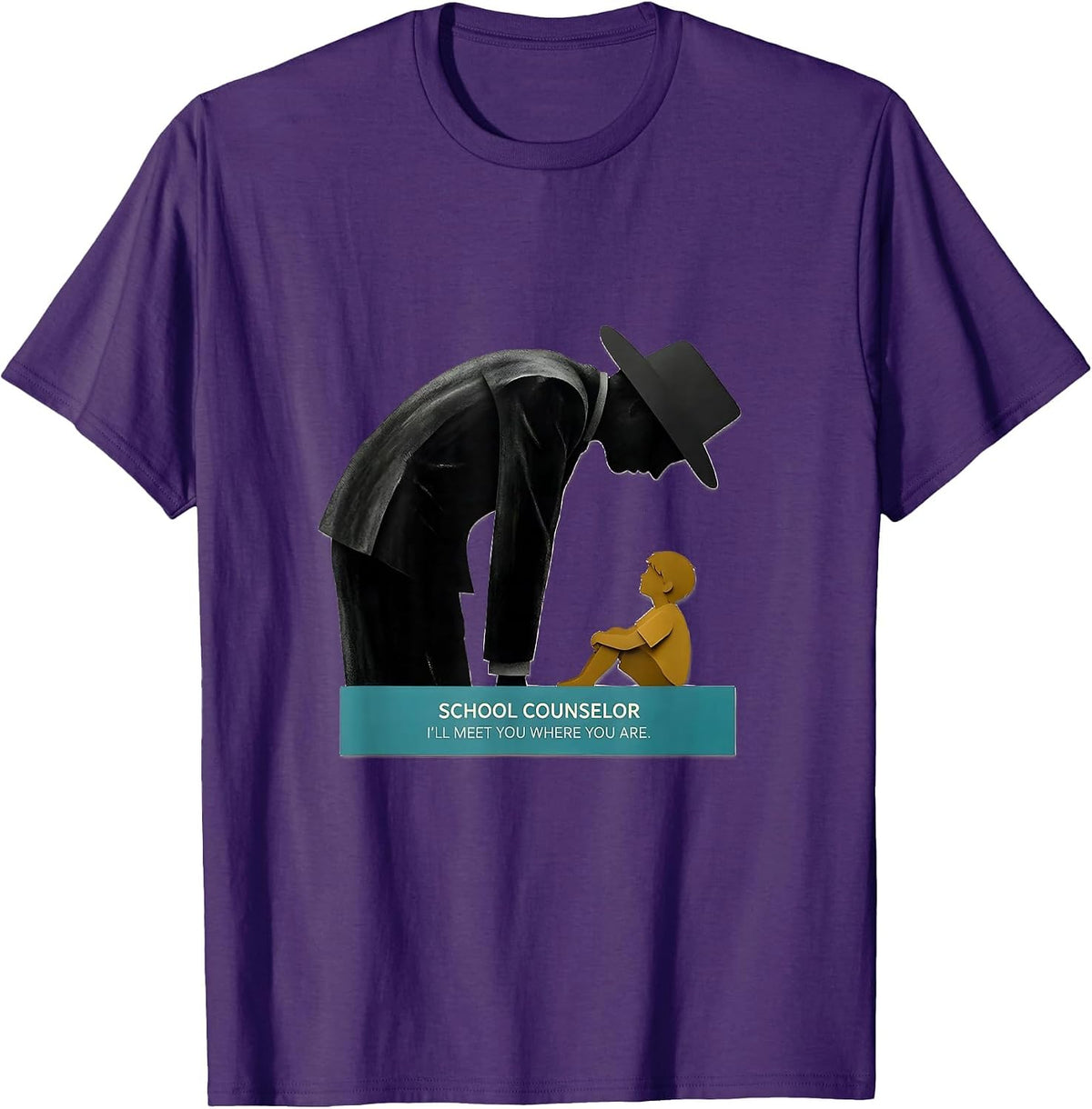 School Counselor I’ll Meet You Where You Are Retro T-Shirt - Purple