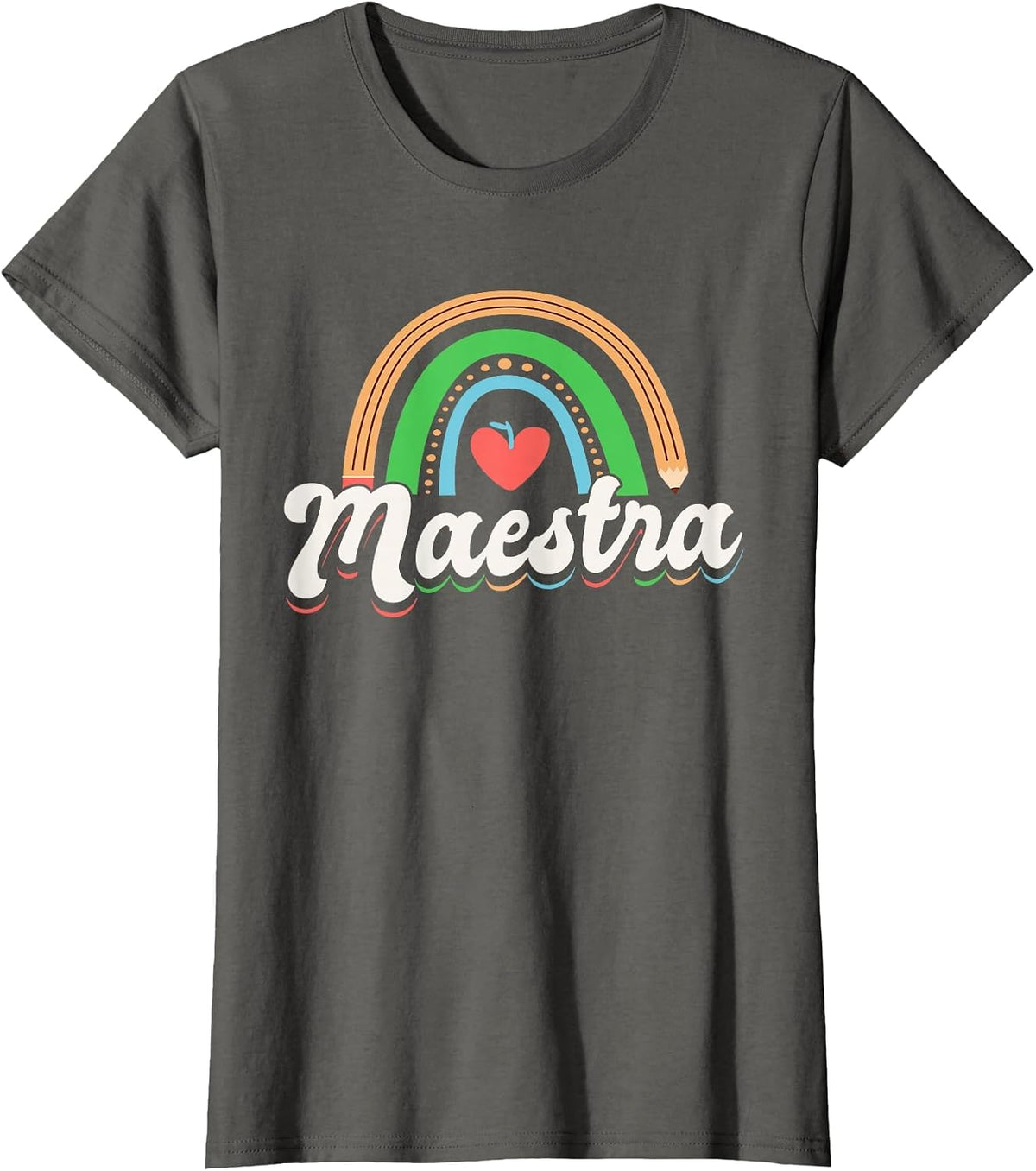 Maestra Spanish Teacher Bilingual T-Shirt - Asphalt Grey