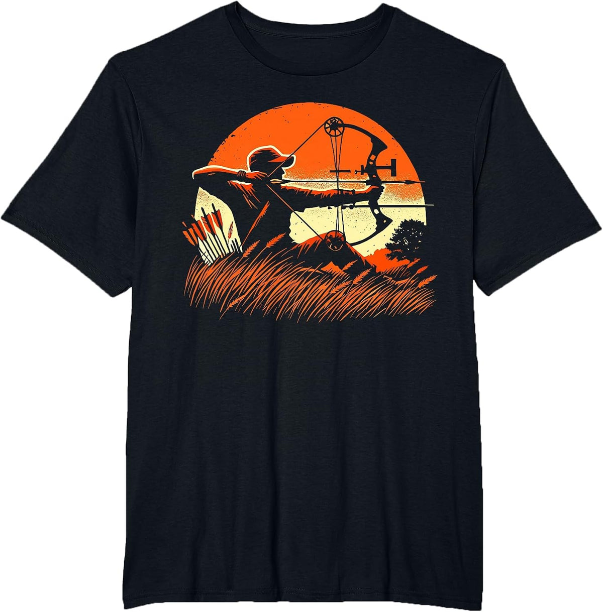 Archery Bow Hunter Deer Mule Elk Bow Hunting T-Shirt - Black