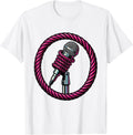 Men's 90s Band Microphone Stand Tangled Cable Graphic T-Shirt - White