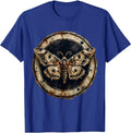 Grunge Moth Wings Torn Newspaper Illustration T-Shirt - Royal Blue