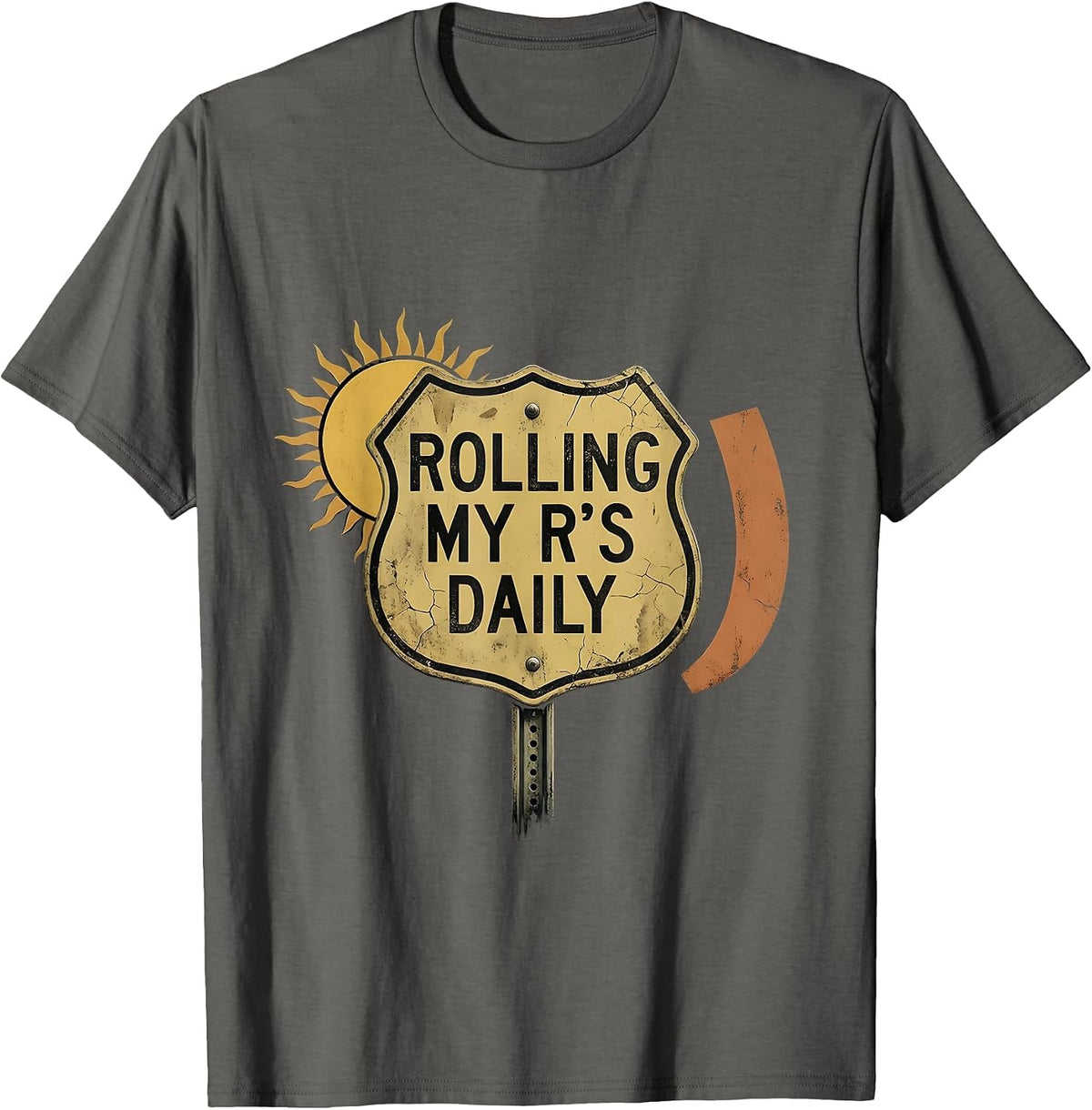 Rolling My R's Daily Spanish Teacher Design T-Shirt - Asphalt Grey