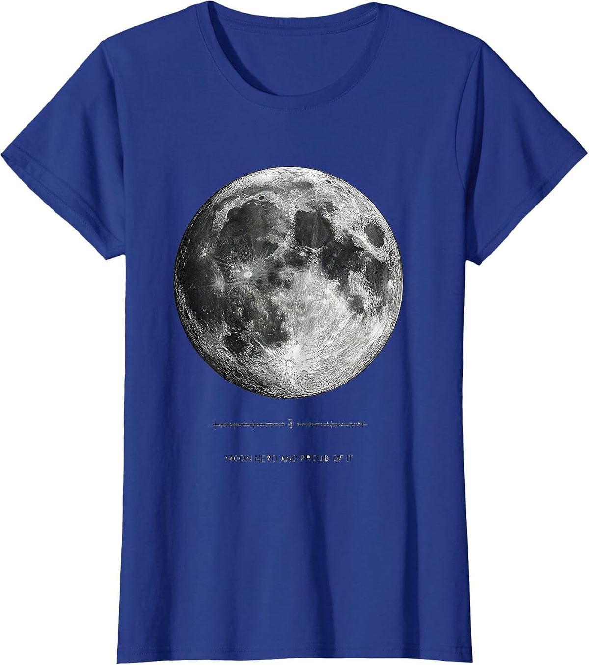 Women's Moon Nerd And Proud Of It Monochromatic Astrology Astronomy T-Shirt - Royal Blue