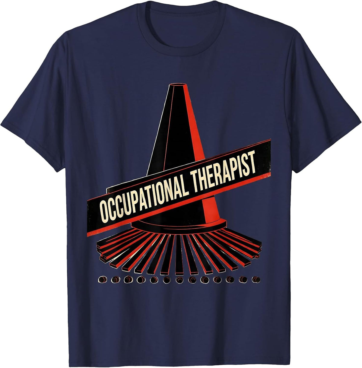 Men's Occupational Therapist Constructivist Poster OT Work Pride T-Shirt - Navy Blue