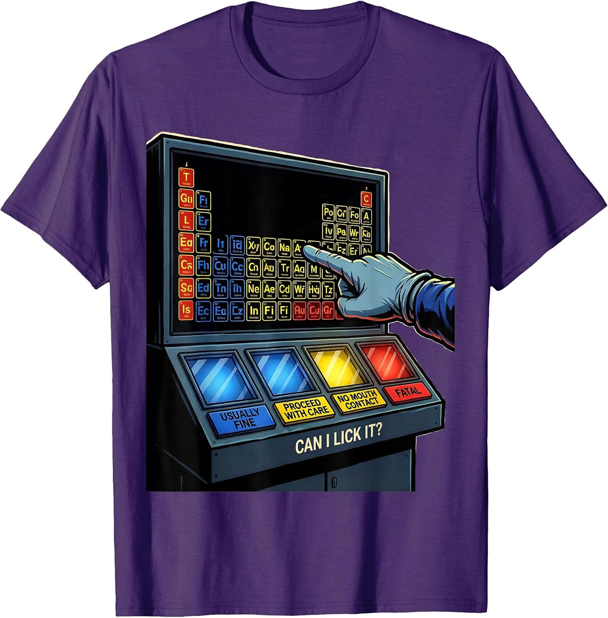 Can I Lick It? Funny Periodic Table Science Teacher T-Shirt - Purple