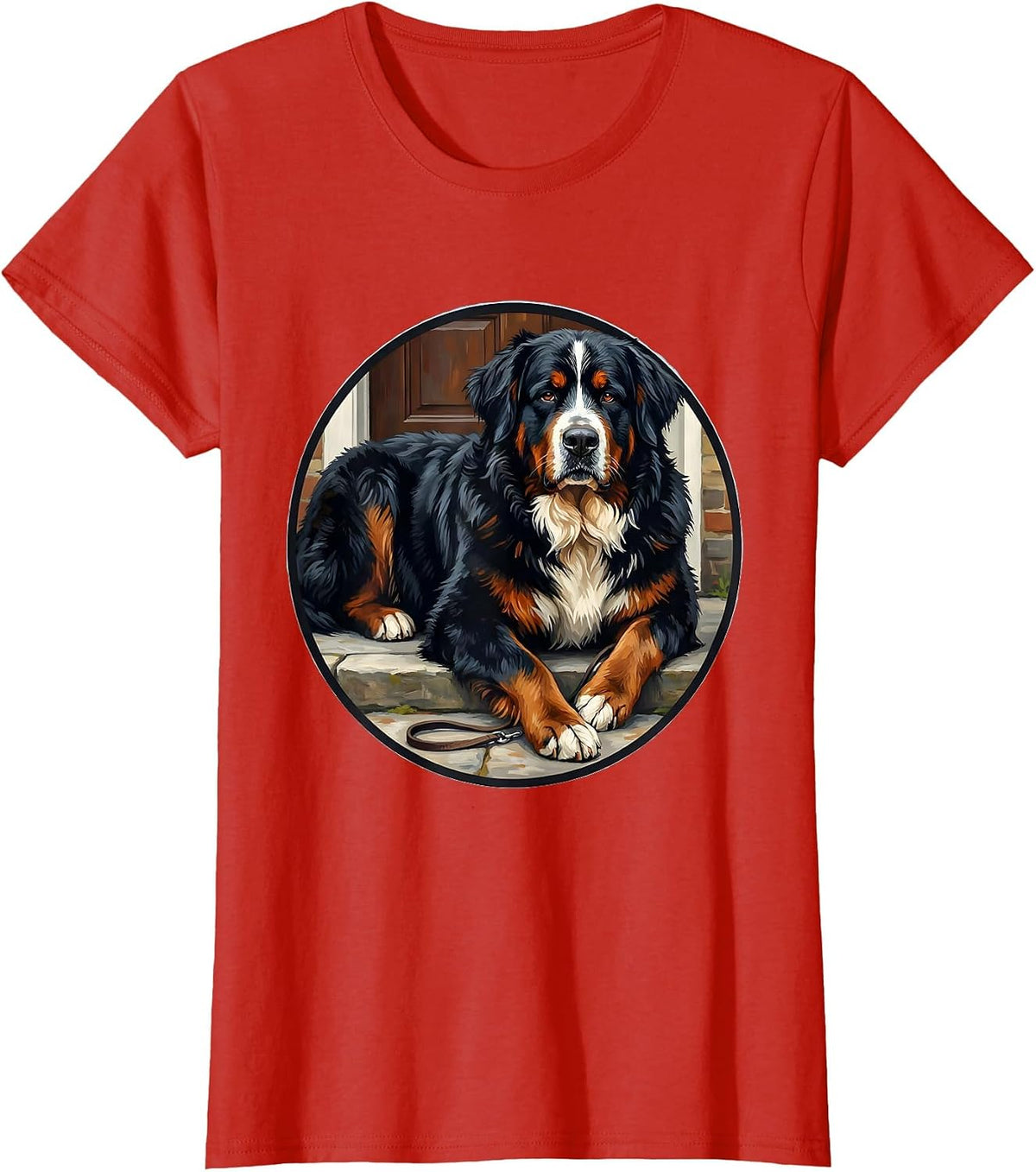 Bernese Mountain Dog Badge Funny Dog Lover T-Shirt - Red