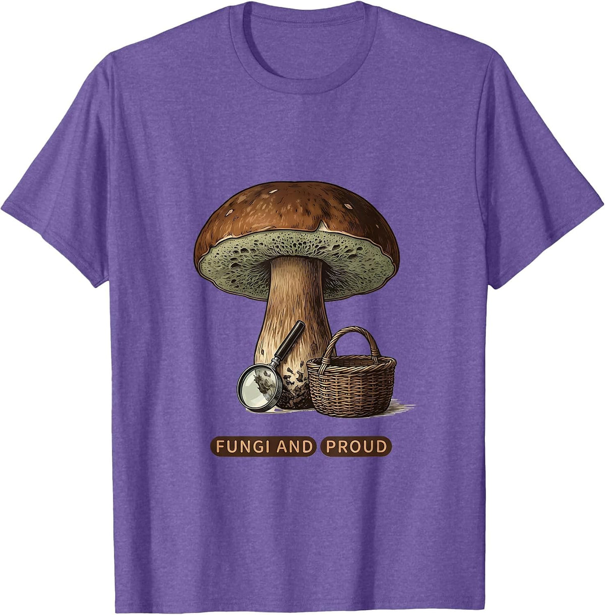 Men's Fungi And Proud Funny Mushroom Forager Mycology Hobbyist T-Shirt - Purple Heather