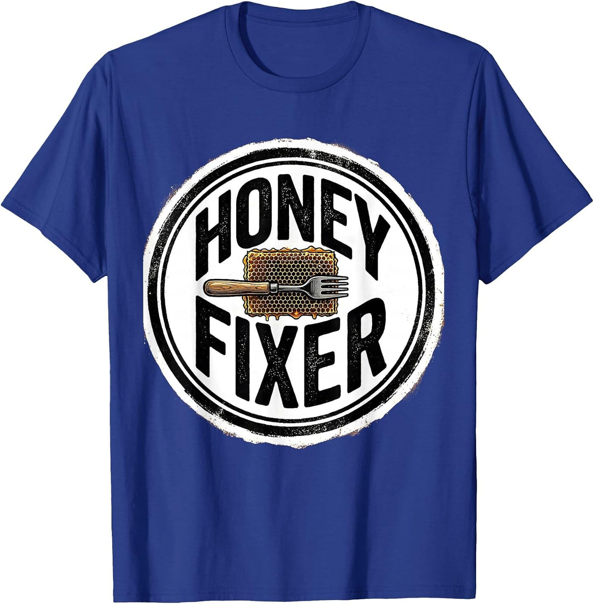 Honey Fixer Rubber Stamp Beekeeper Apiarist Humor T-Shirt - Royal Blue