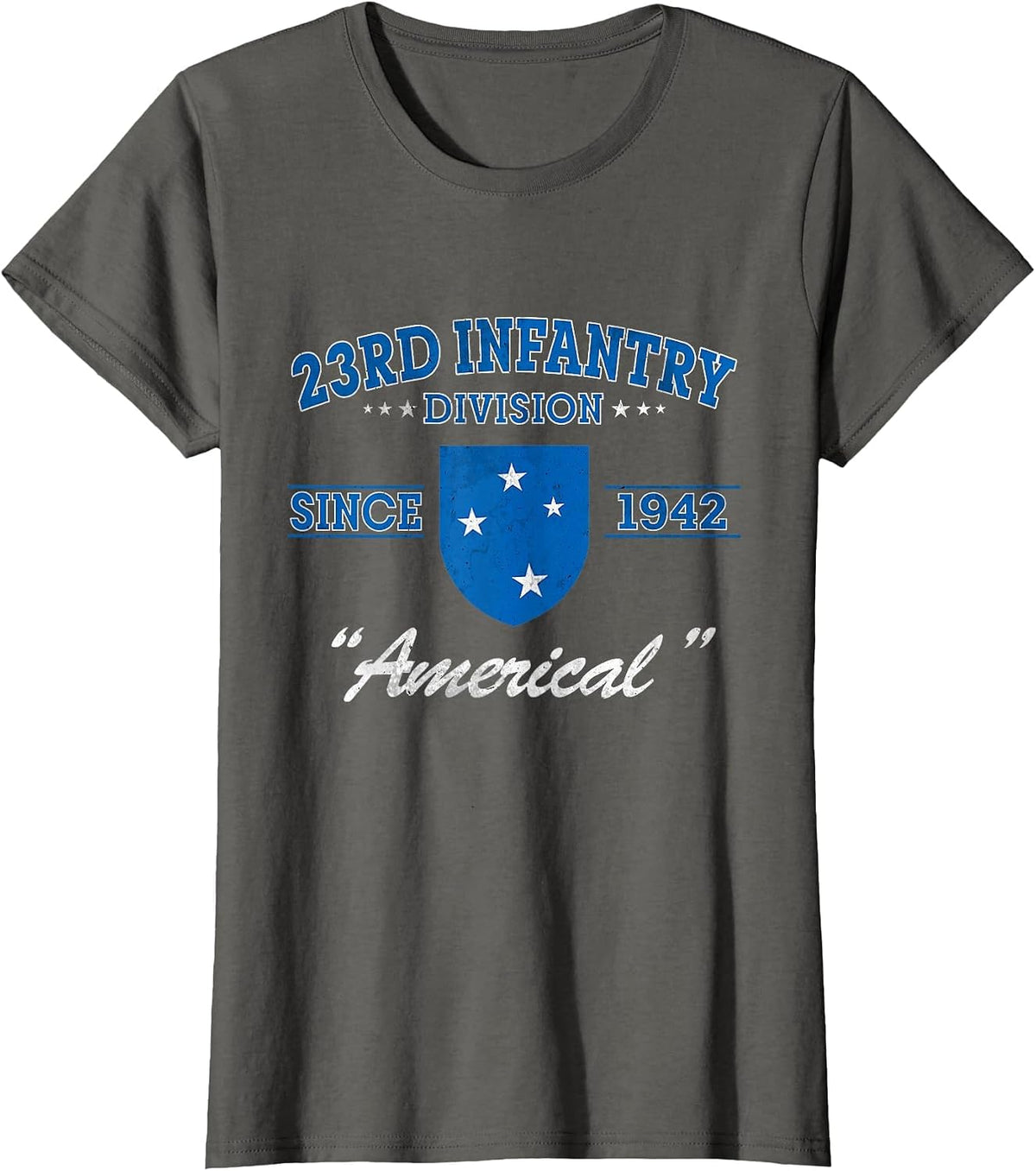 23rd Infantry Division Veteran Military Father Day T-Shirt - Asphalt Grey