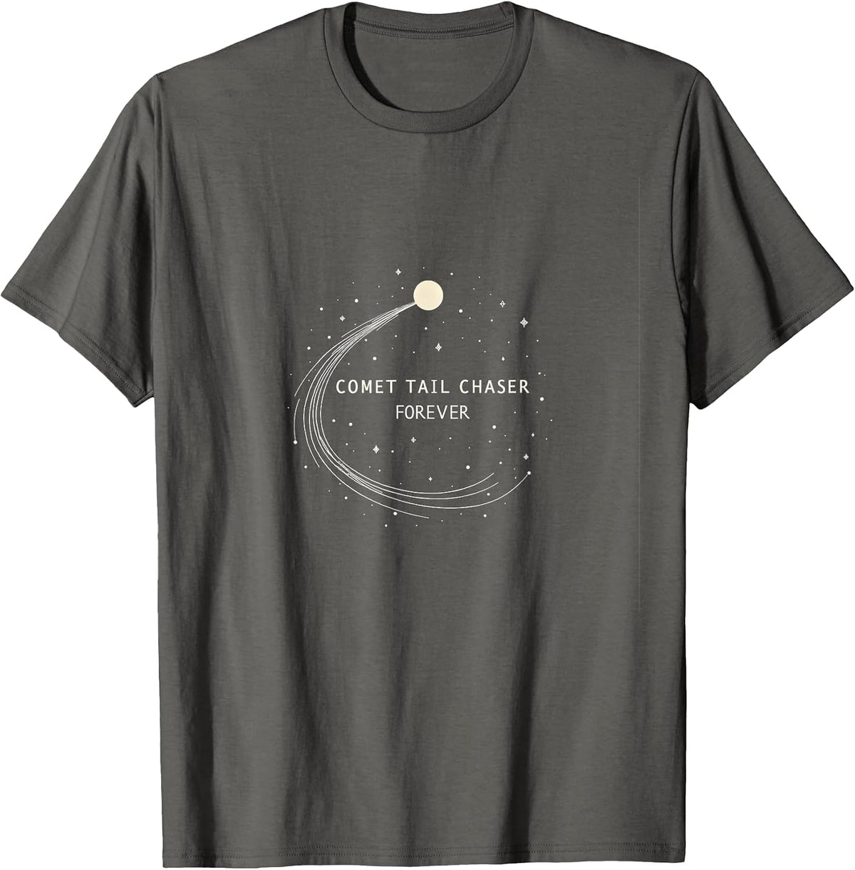Comet Tail Chaser Forever Astronomy Design T-Shirt - Asphalt Grey