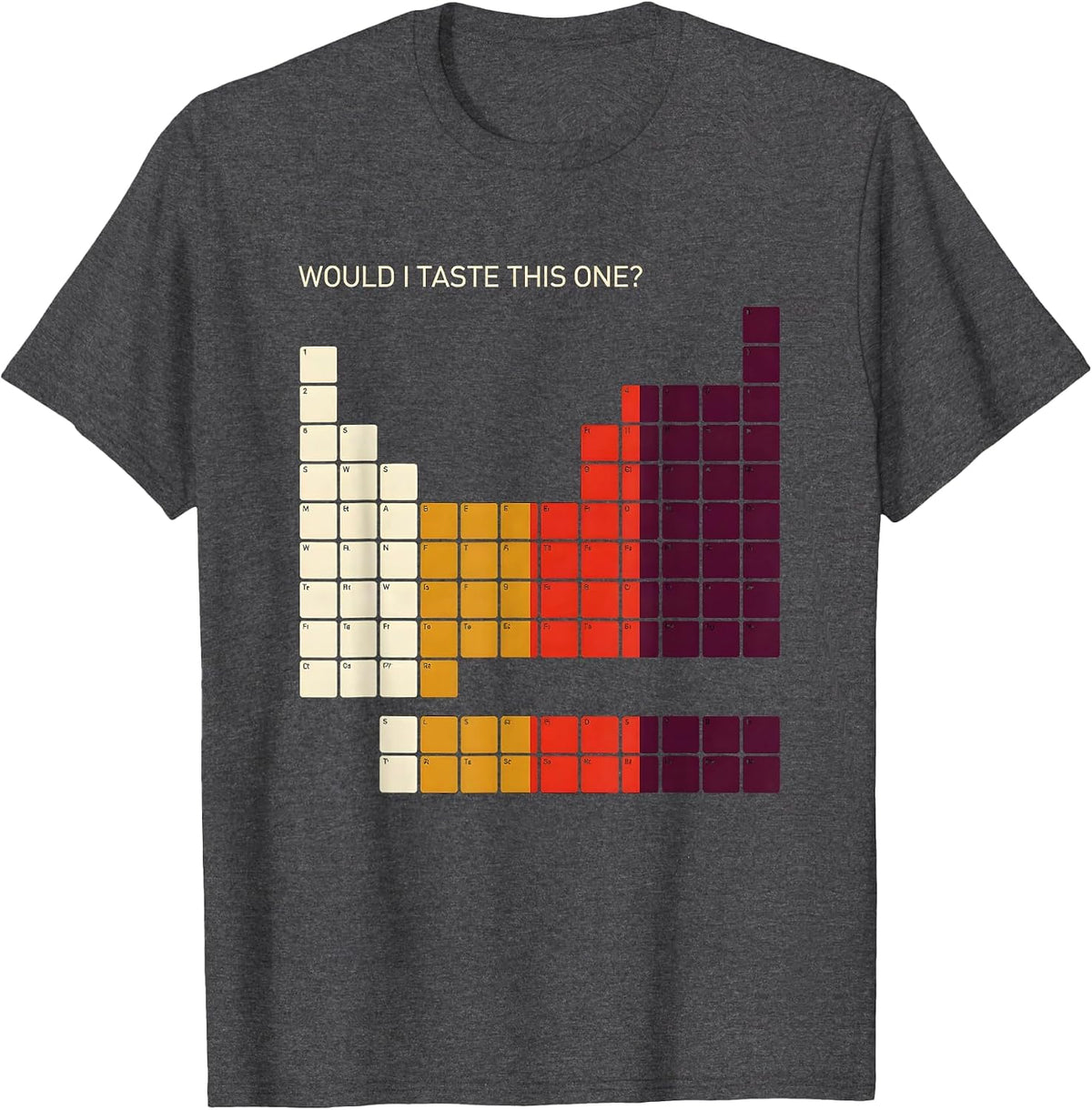 Would I Taste This One Funny Periodic Table Science Teacher T-Shirt - Dark Heather Grey