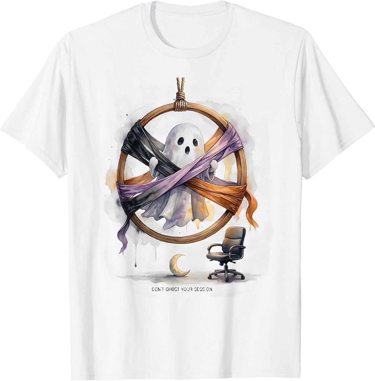 Don't Ghost Your Session Watercolor Ghost Mental Health T-Shirt - White
