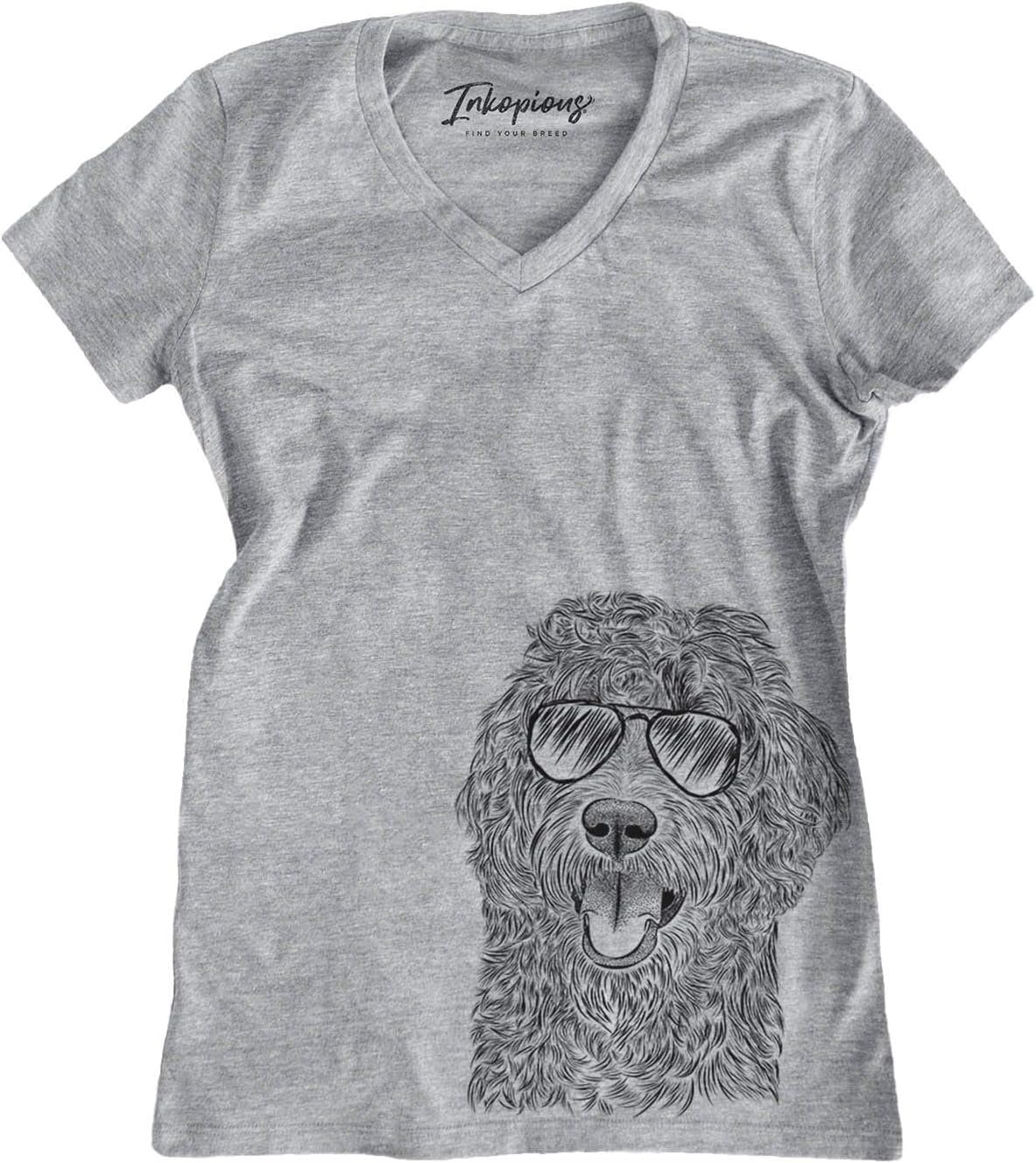 Aviator MurrDog the Labradoodle Dog Triblend T-Shirt - Grey V-neck
