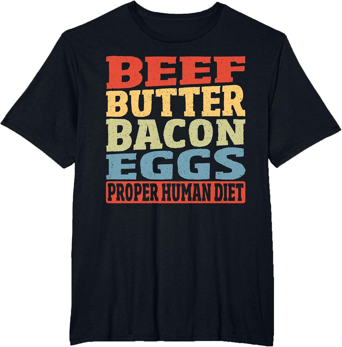 Keto Diet Ketogenic Beef Butter Bacon Eggs BBBE T-Shirt - Black