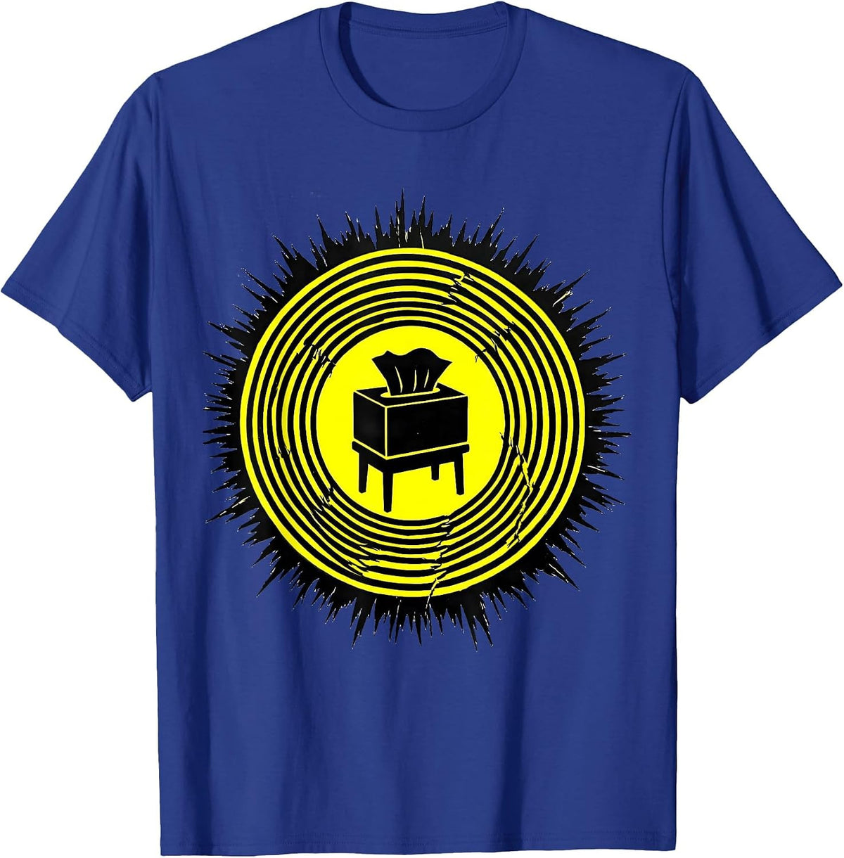 Stencil Tissue-Box Badge School Counselor Mental Health T-Shirt - Royal Blue