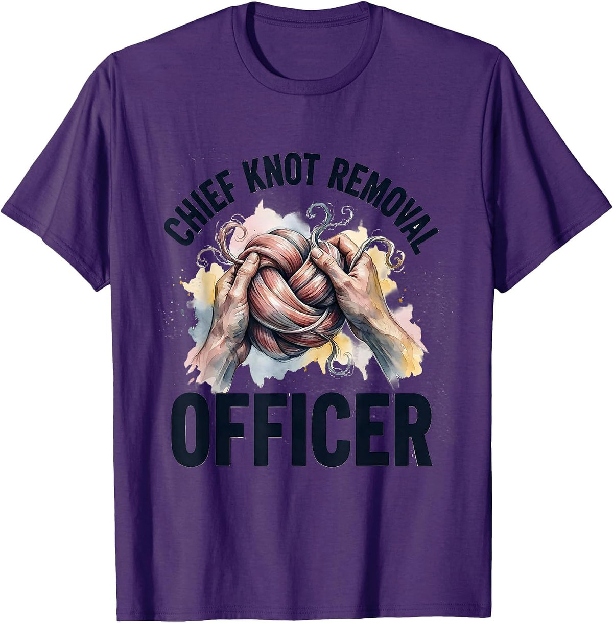 Chief Knot Removal Officer Funny Massage Therapist Humor T-Shirt - Purple