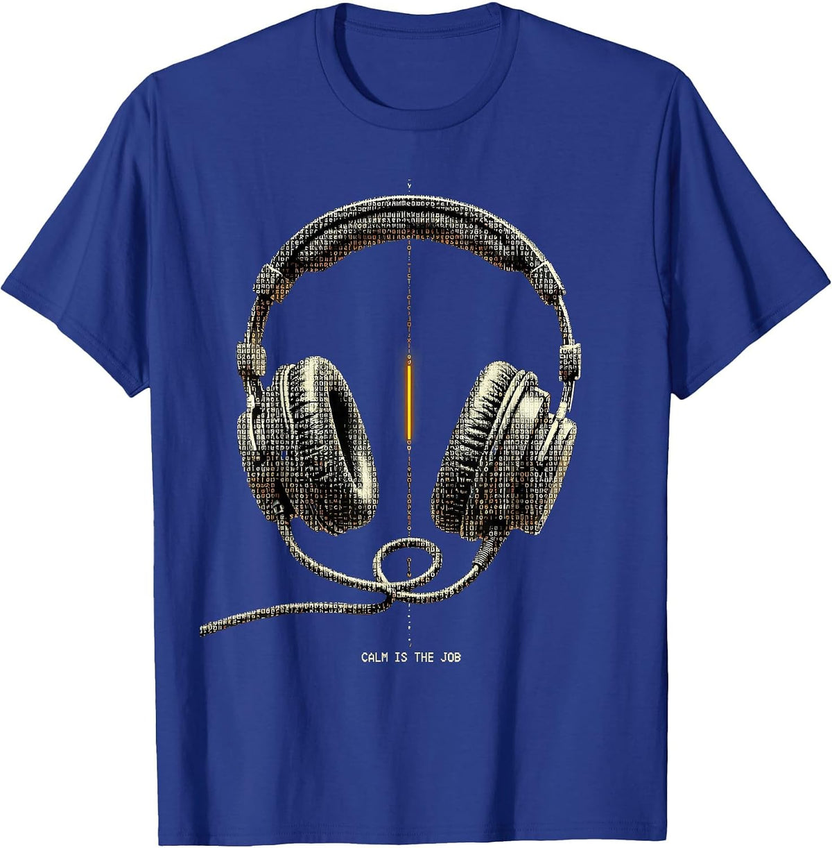 Calm Is The Job Ascii Terminal Art 911 Dispatcher Thin T-Shirt - Royal Blue