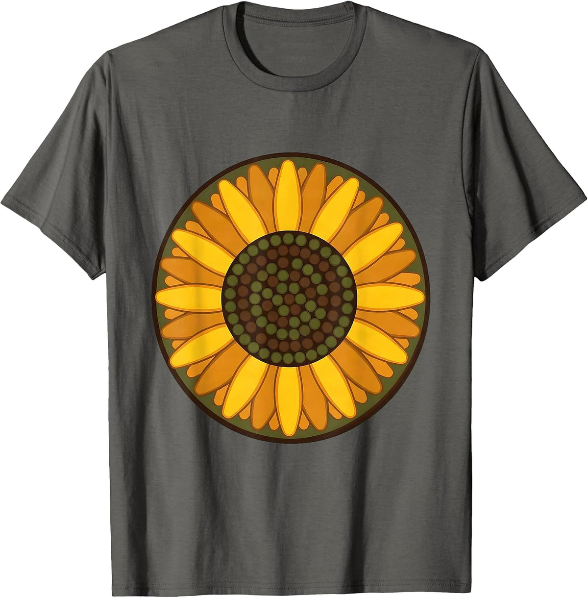 Men's 4th Grade Teacher Sunflower Crayon Art T-Shirt - Asphalt Grey