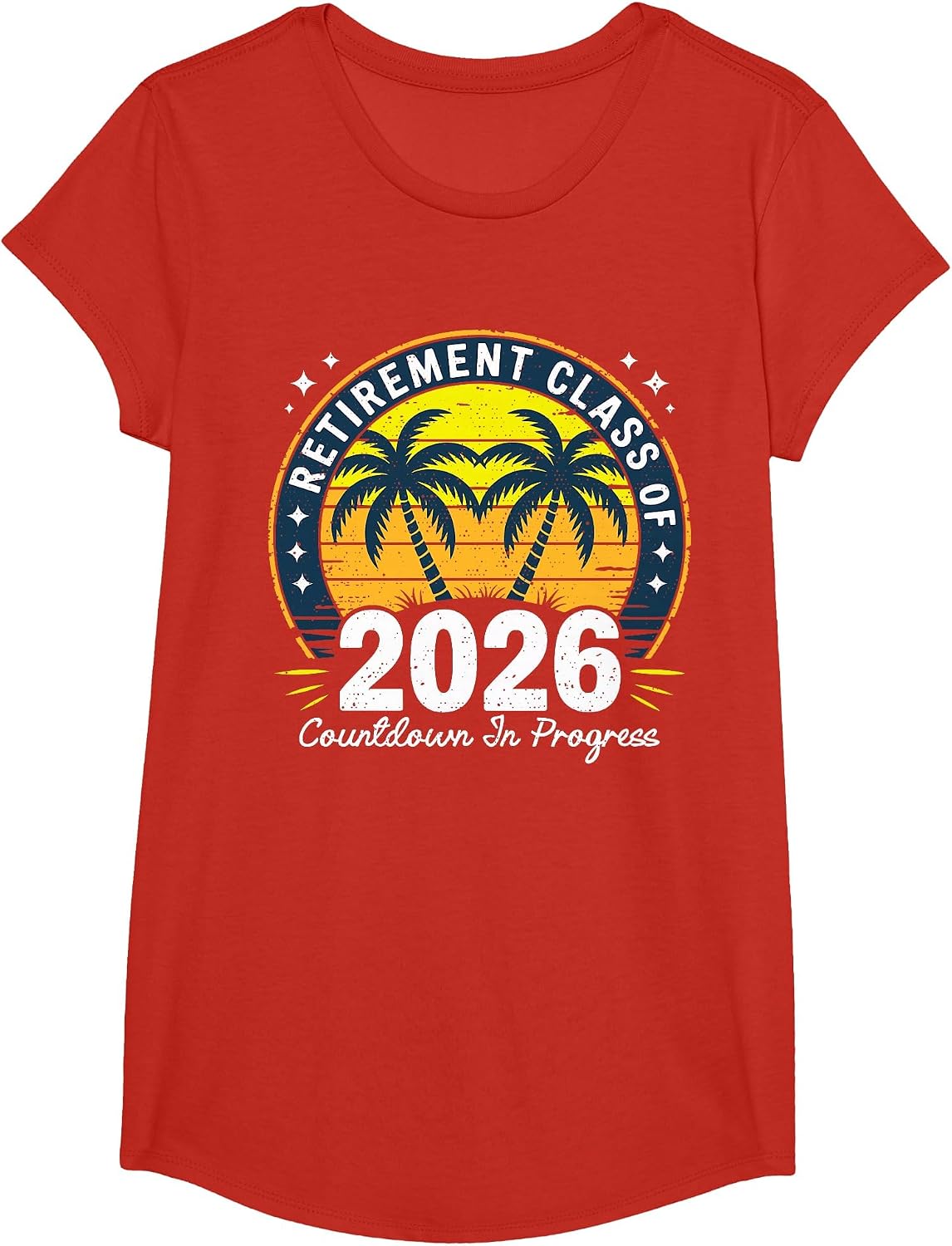 Retirement Class of 2026 Countdown in Progress Funny Teacher T-Shirt - Girls Red