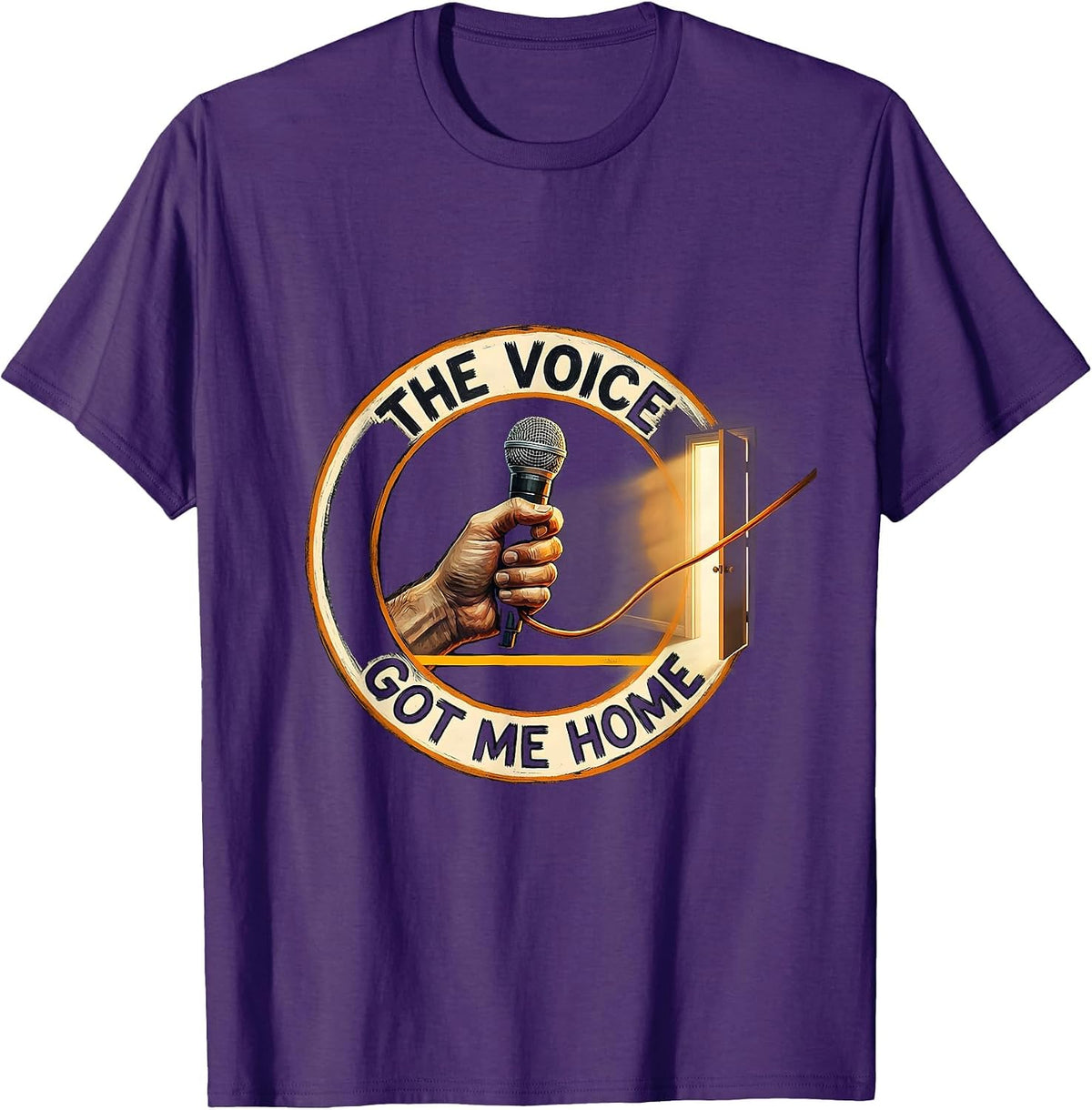 Men's The Voice Got Me Home 911 Dispatcher Emergency Dispatch Thin T-Shirt - Purple