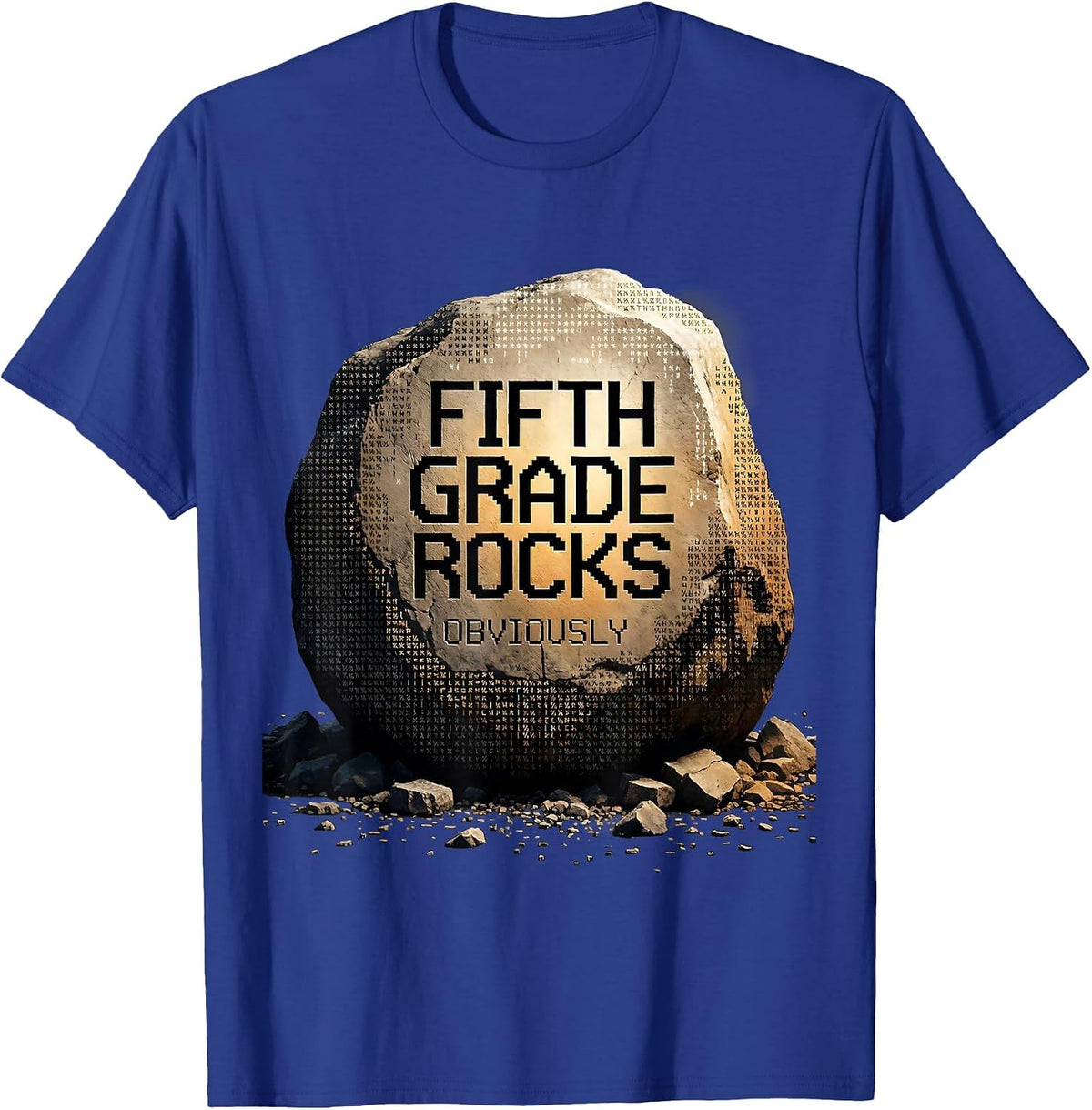 Men's Fifth Grade Rocks Teacher Graphic Design T-Shirt - Royal Blue