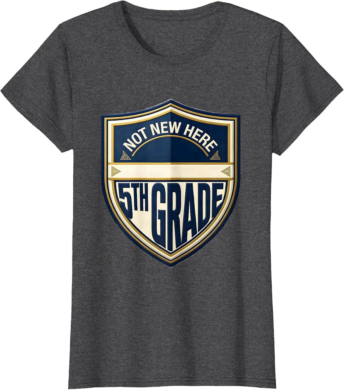 Women's Not New Here 5th Grade Bruh We Back Back To School Humor T-Shirt - Dark Heather Grey