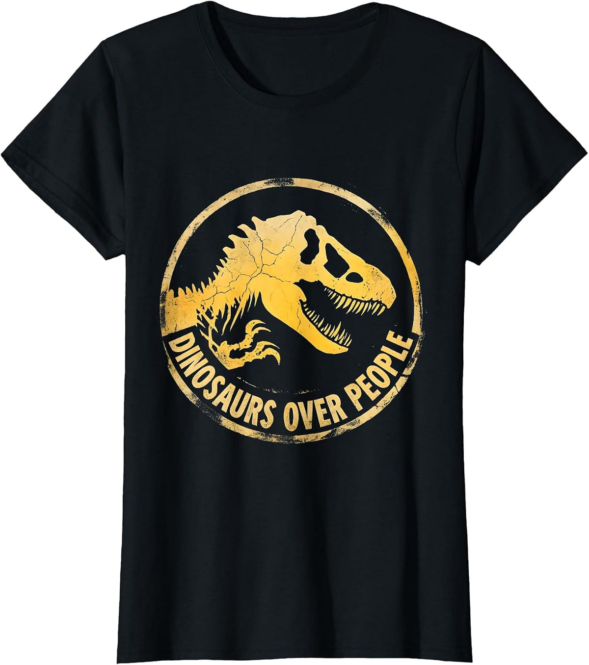 Dinosaurs Over People T-Rex Lover Design T-Shirt - Black