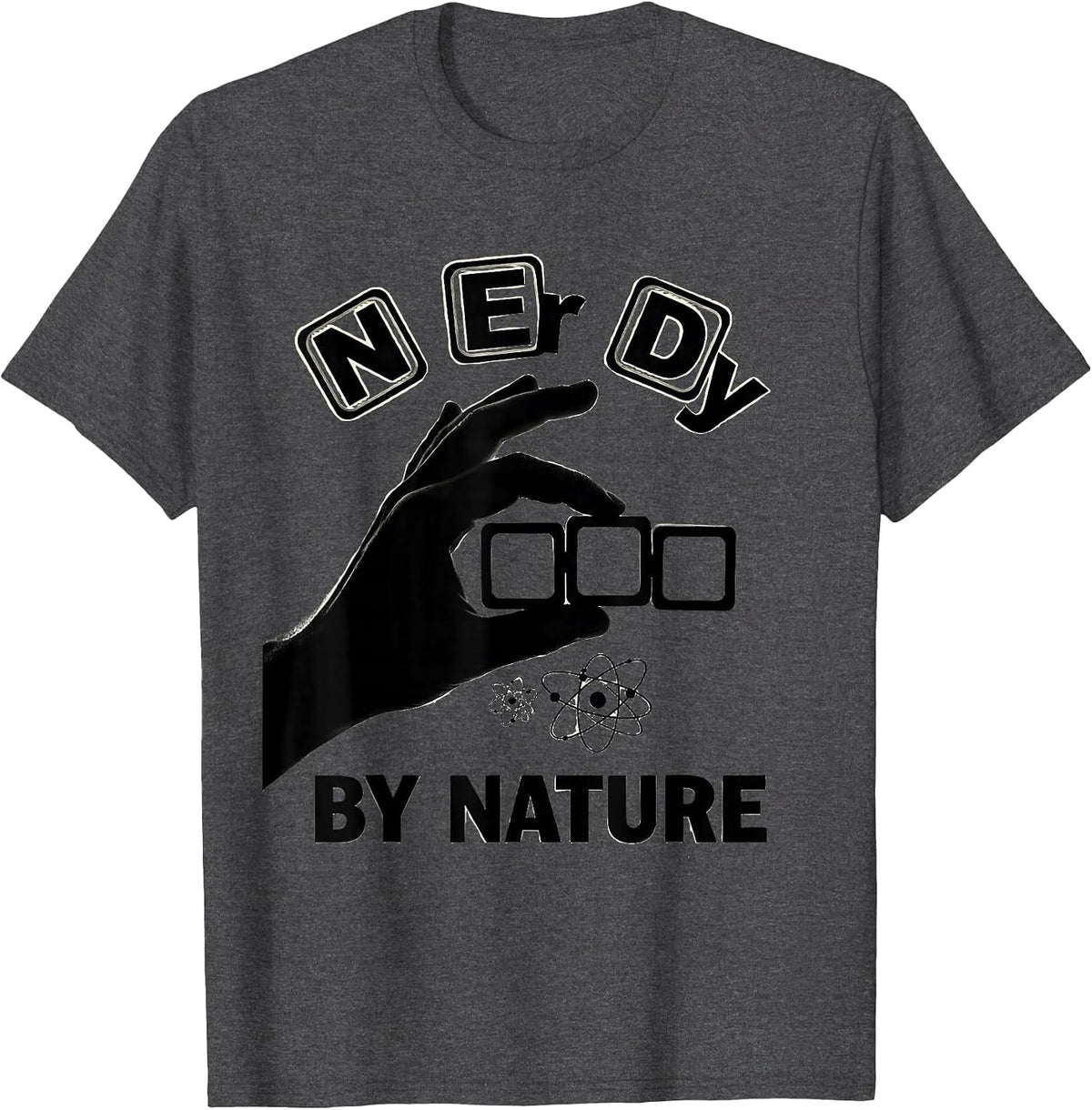 Men's N Er Dy By Nature Funny Periodic Table Chemistry Nerd Gift T-Shirt - Dark Heather Grey