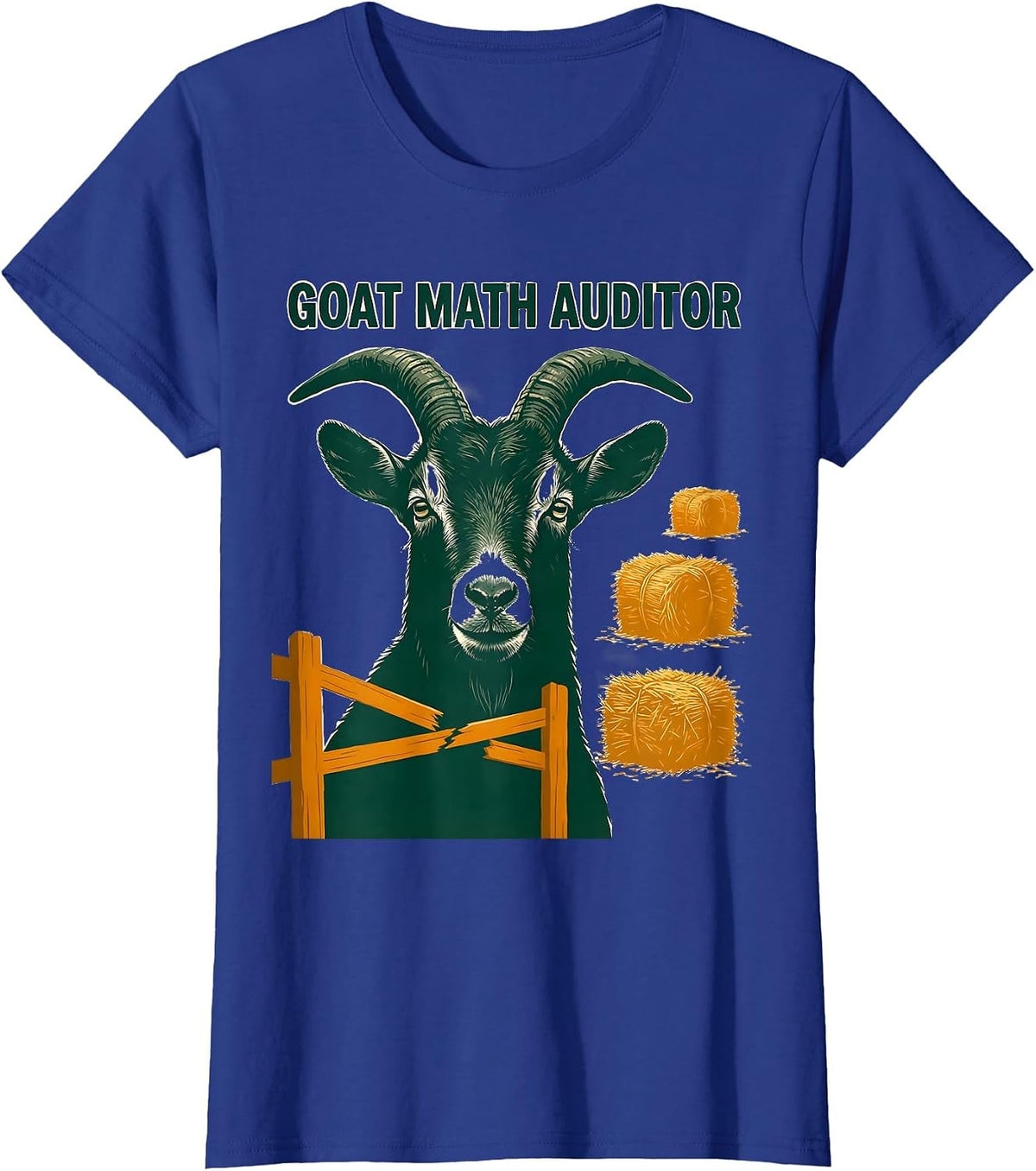 Women's Goat Math Auditor Funny Goat Owner Farmer Humor T-Shirt - Royal Blue