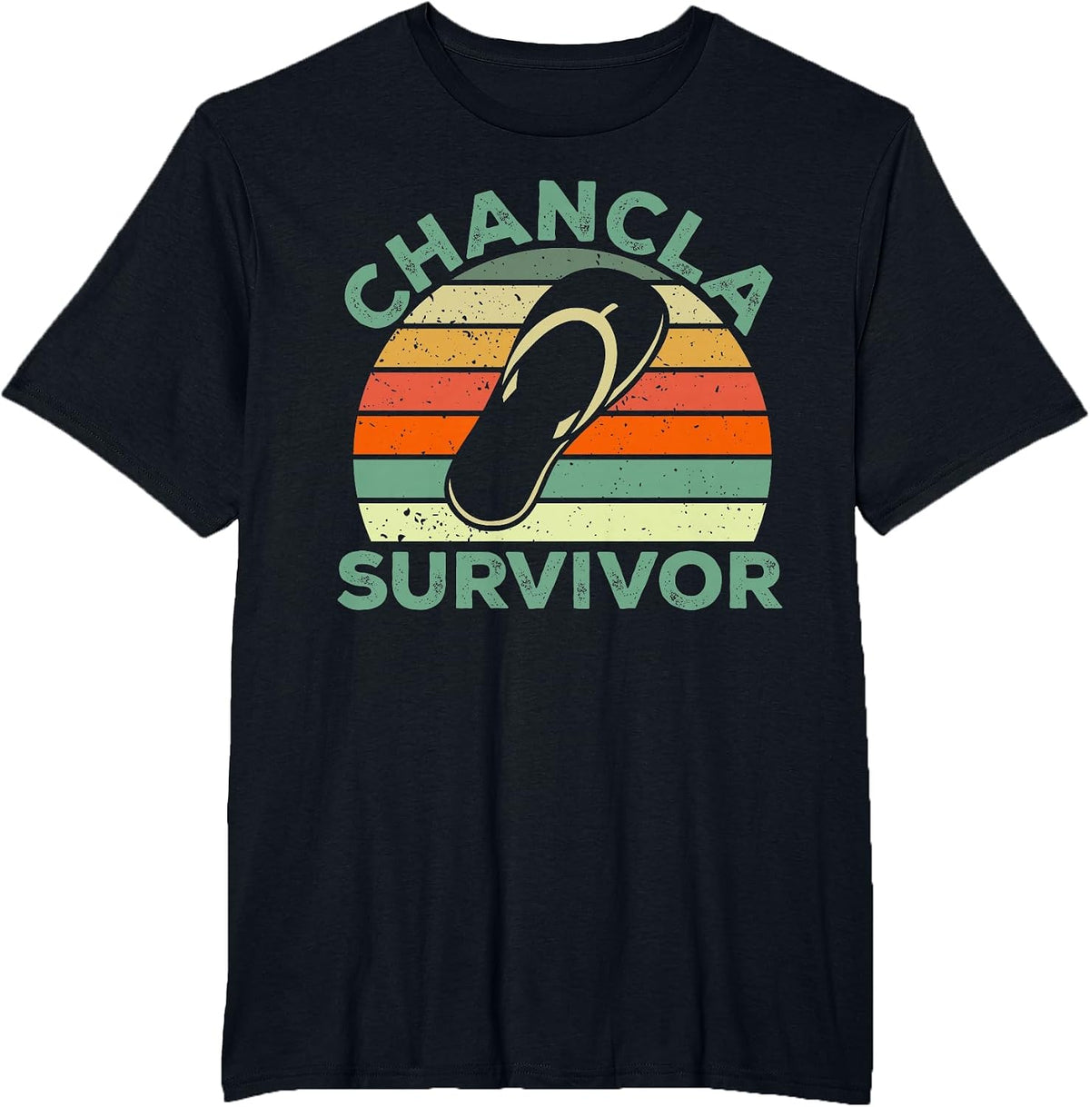 Chancla Survivor Bilingual Funny Spanish T-Shirt - Black