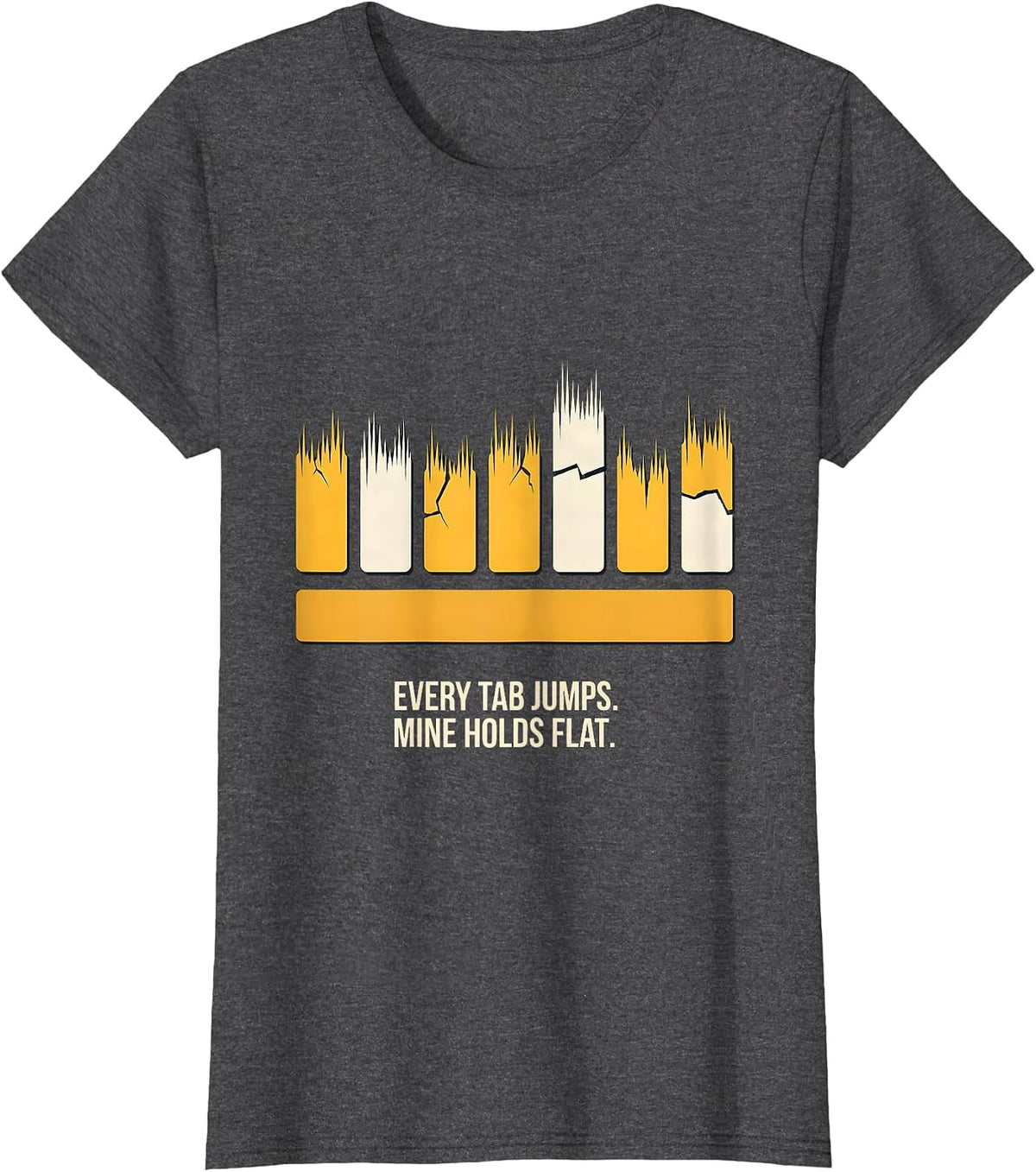 Women's Every Tab Jumps Mine Holds Flat 911 Dispatcher Thin Line T-Shirt - Dark Heather Grey