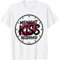 Men's Midnight Kiss Reserved Flirty Playful New Year's Eve Party T-Shirt - White