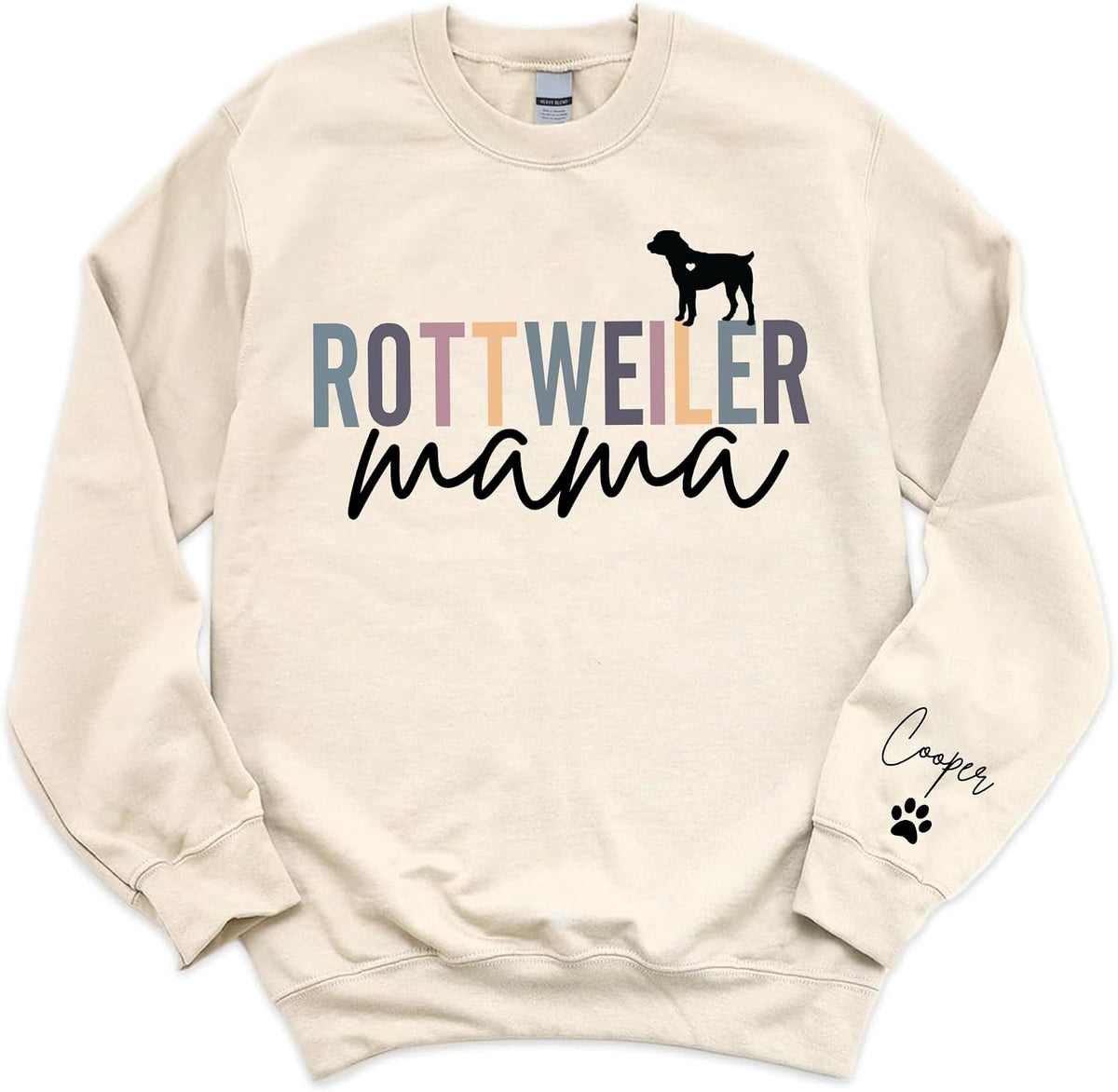 Custom Dog Mama Embroidered Crewneck Sweatshirt With Names On The Sleeve, New Dog Mom Gifts, Dog Lovers Sweatshirt -
