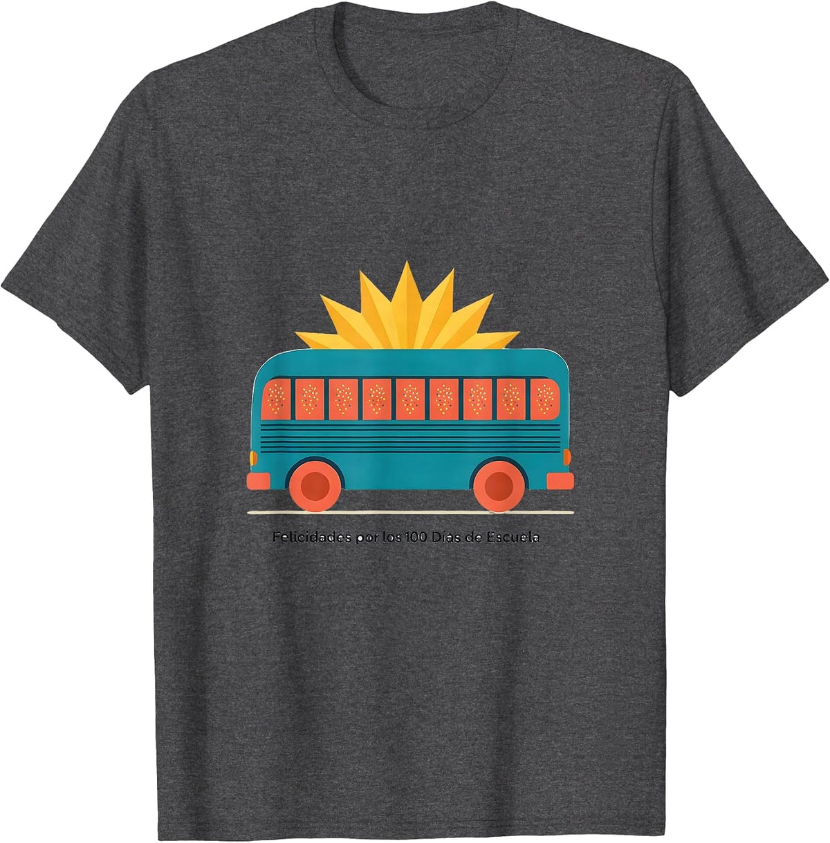 Men's Felicidades por los 100 Días de Escuela Spanish Teacher T-Shirt - Dark Heather Grey