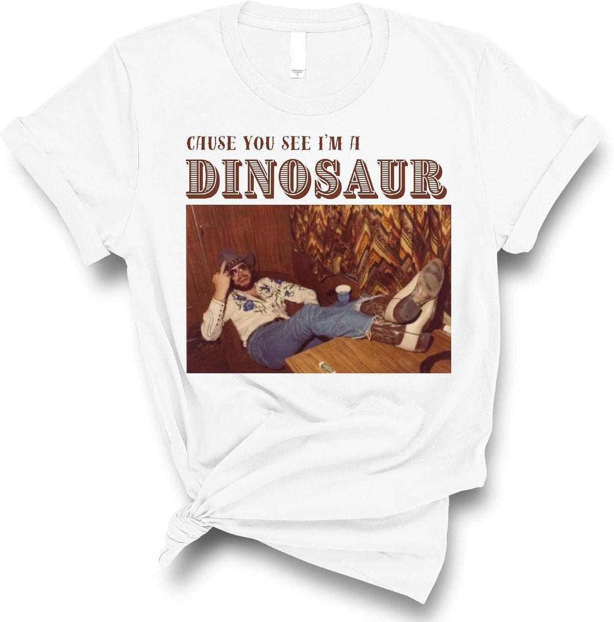 Cause You See I’m a Dinosaur Shirt, Vintage Humor Graphic Tee, Retro Funny Quote Unisex T Shirt - White